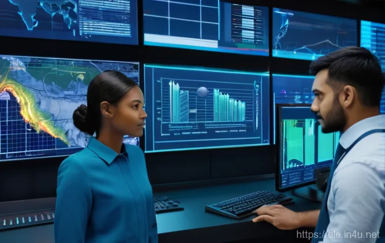 전기기사와 전기 설비 관리 도구 - **A modern electrical control room featuring diverse engineers (men and women of various ethnicities...