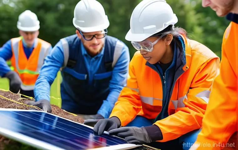 전기기사와 전기 설비 관리 도구 - **An electrical engineer, wearing a safety vest and hard hat, stands in a futuristic industrial sett... 전기기사와 전기 설비 관리 도구 - **An electrical engineer, wearing a safety vest and hard hat, stands in a futuristic industrial sett...